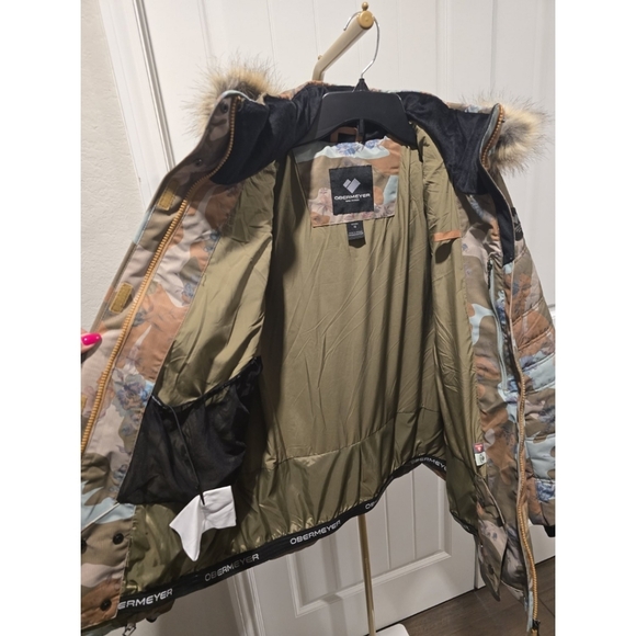 Obermeyer Tuscany Vintage Camo Floral Coat Jacket Womens 12 Large New - Picture 8 of 13